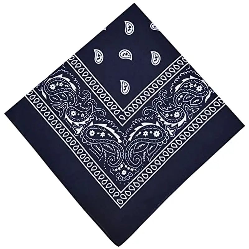 Aomig Bandane, Bandana Blu Navy Bandane Colorate per Donna e Uomo, Multicolori Fazzoletti Testa Bandana per Capelli Modello di Anacardi, Stile Hip Hop, 55 * 55CM