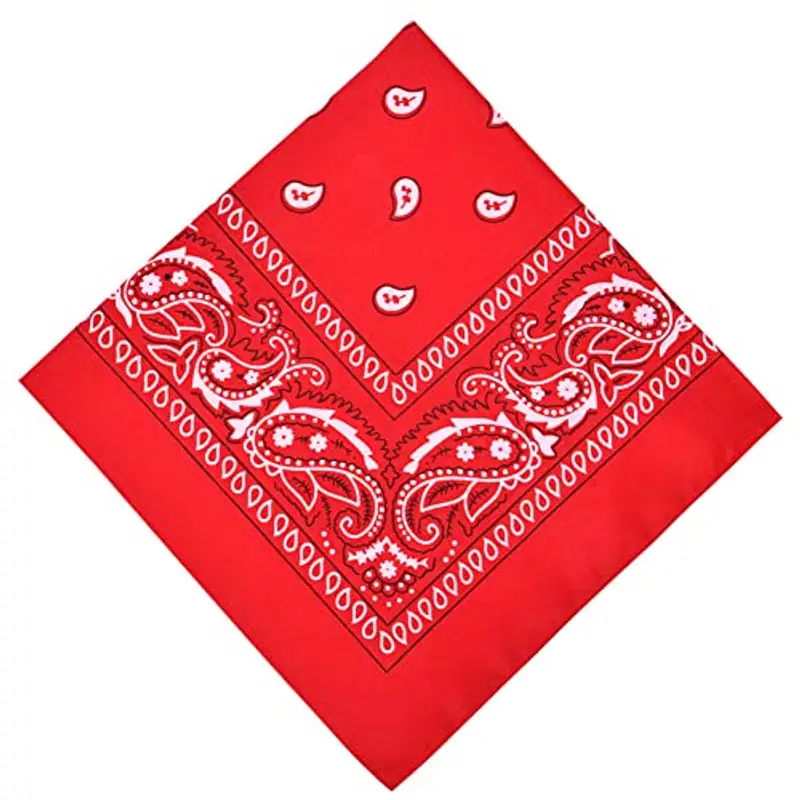 Aomig Bandane, Bandana Rossa Bandane Colorate per Donna e Uomo, Multicolori Fazzoletti Testa Bandana per Capelli Modello di Anacardi, Stile Hip Hop, 55 * 55CM