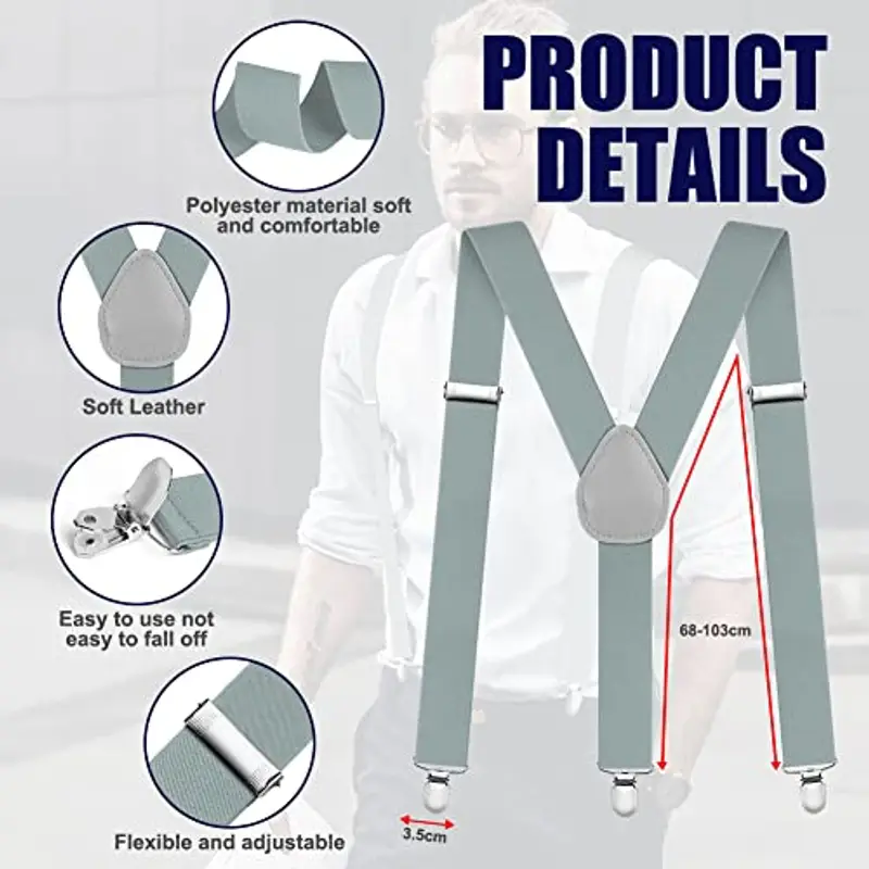 Aomig Bretelle Uomo Nero 1597416 miniatura 2