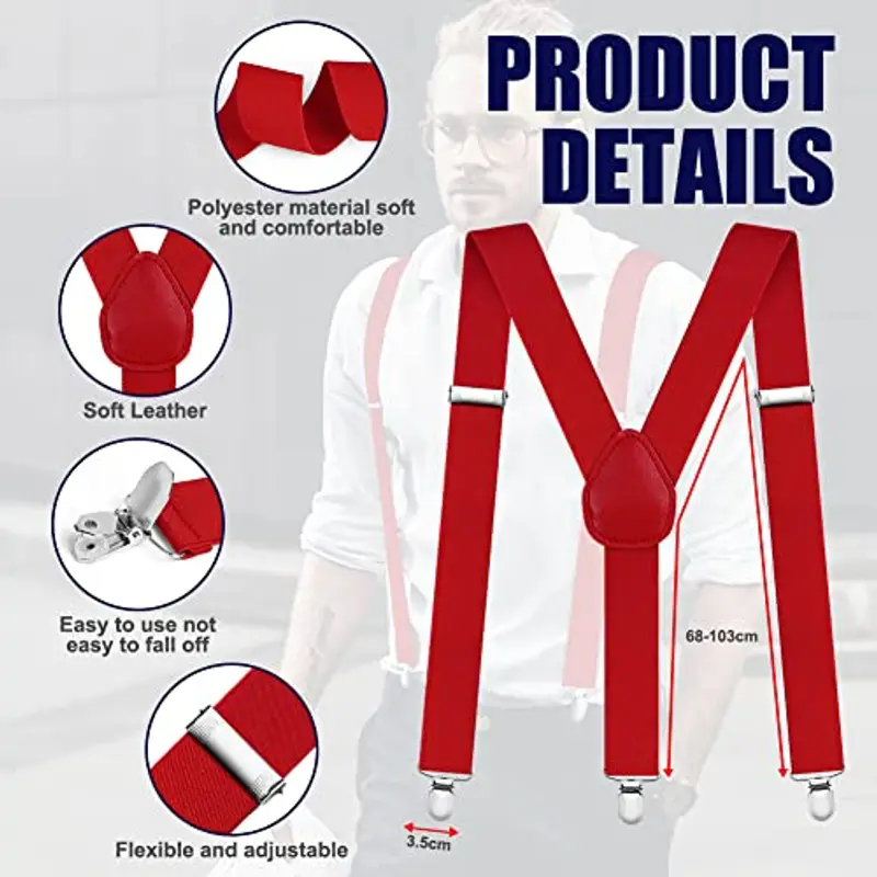 Aomig Bretelle Uomo Rosso 1597419 miniatura 2