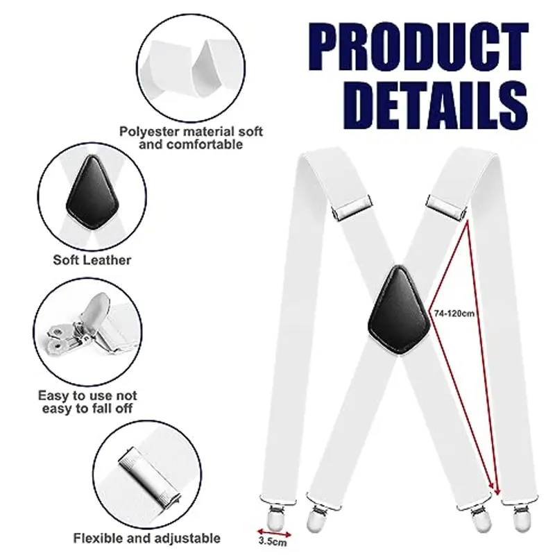 Aomig Bretelle Uomo Bianco 1597424 miniatura 2