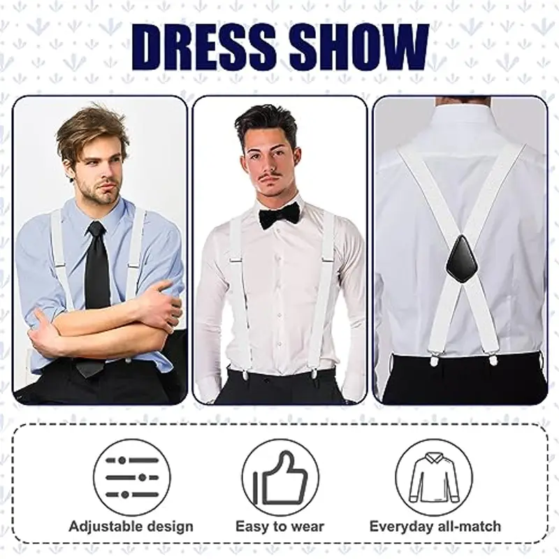 Aomig Bretelle Uomo Bianco 1597424 miniatura 3