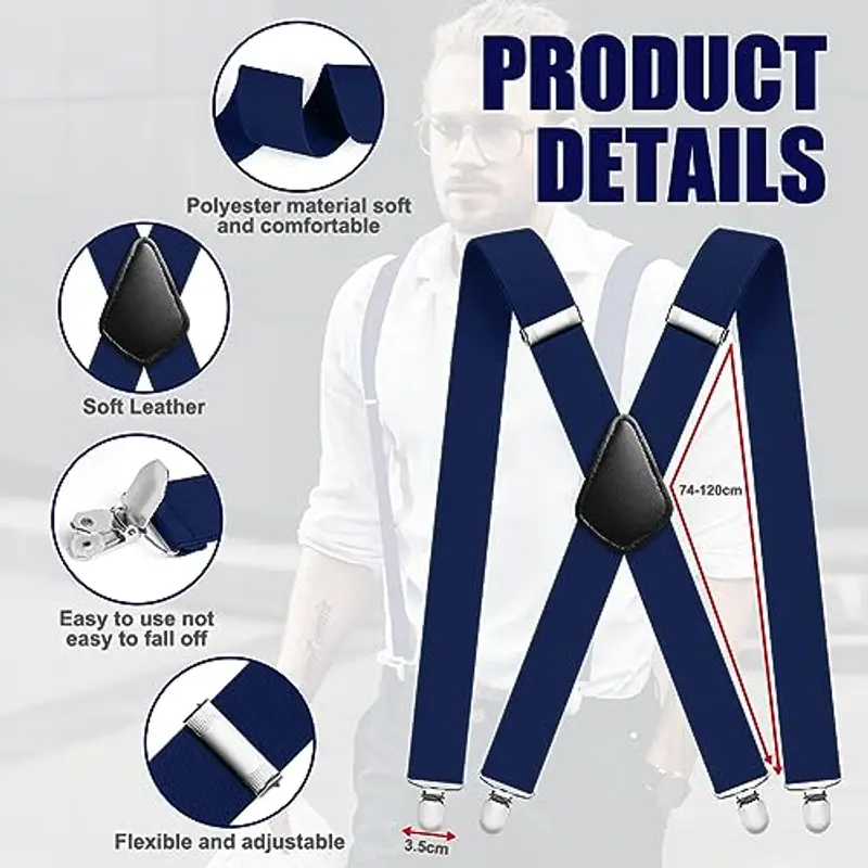 Aomig Bretelle Uomo Blu 1597420 miniatura 2