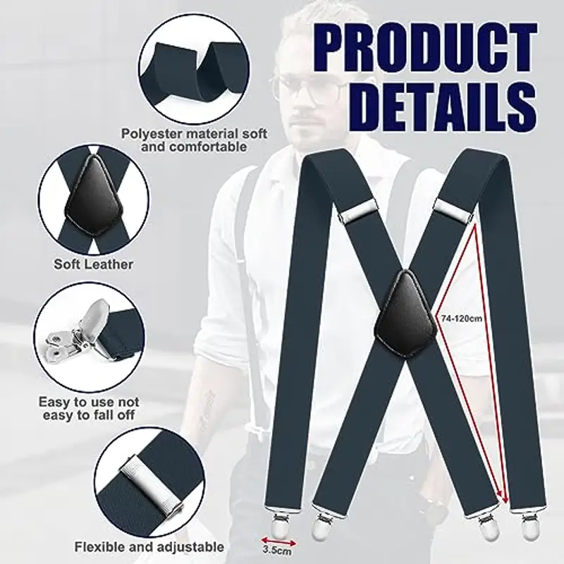 Aomig Bretelle Uomo Grigio 1597417 miniatura 2