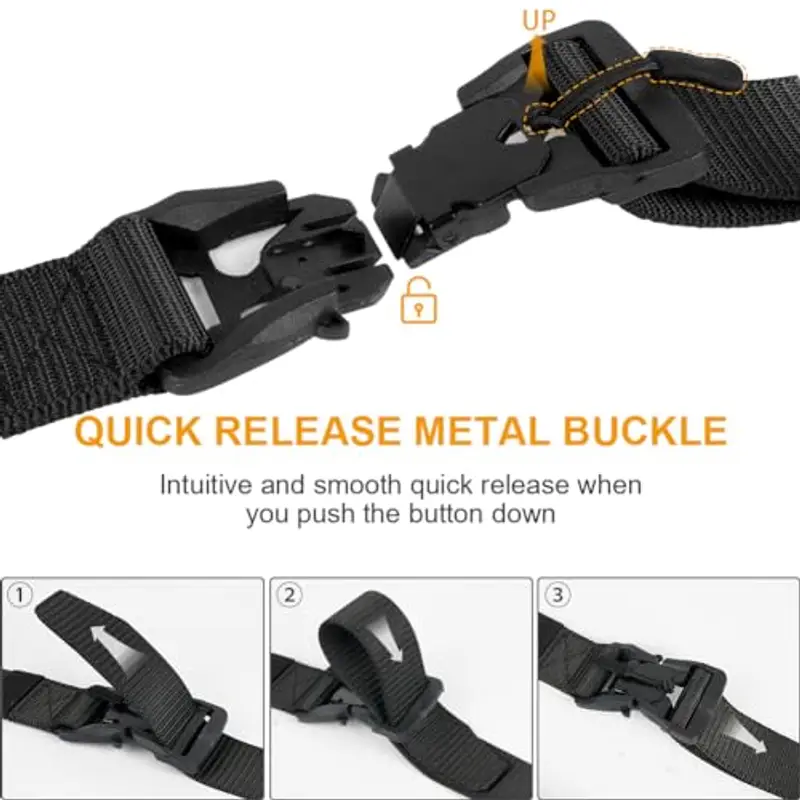 Aomig Cintura Tattica, Cintura Militare Uomo con Fibbia Magnetica, Nylon Cintura Militare con Escursionismo Accessori miniatura 3