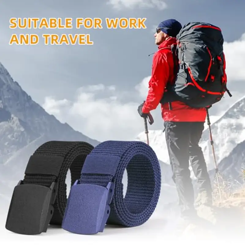 Aomig Cintura Tattica in Tela - 2Pcs Regolabile in Nylon Con Fibbia in Plastica, Non Porosa, Militare, Outdoor da Uomo miniatura 3