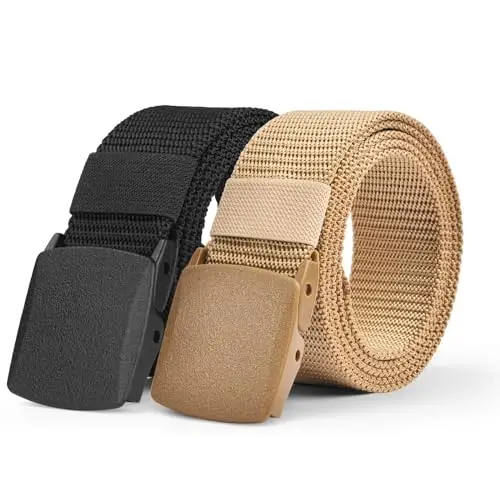 Aomig Cintura Tattica in Tela - Regolabile con Fibbia in Plastica, Nylon non Poroso