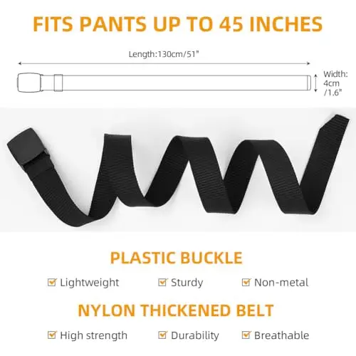 Aomig Cintura Tattica in Tela - Regolabile con Fibbia in Plastica, Nylon non Poroso miniatura 2