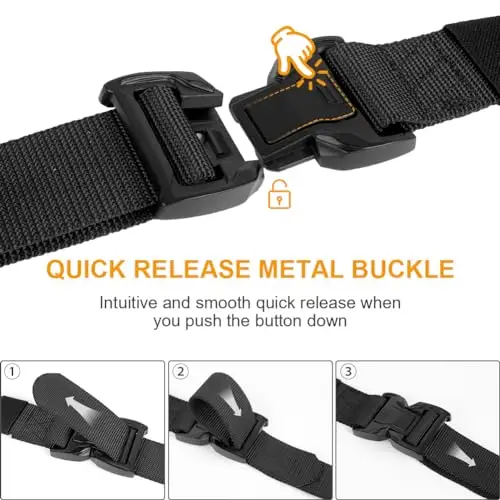 Aomig Cintura Tattica Militare Uomo Con Fibbia in Metallo a Sgancio Rapido, Nylon Regolabile per Caccia Trekking miniatura 3