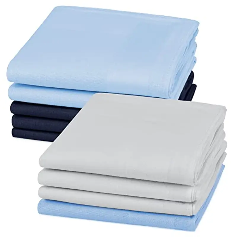 Aomig fazzoletti Uomo, 9 Pezzi Fazzoletti di Cotone Uomini Grandi Fazzoletti in Cotone, Fazzoletti Stoffa di Tinta Unita, Morbido e Semplice, Regalo da Uomo, 40cm*40cm(D)