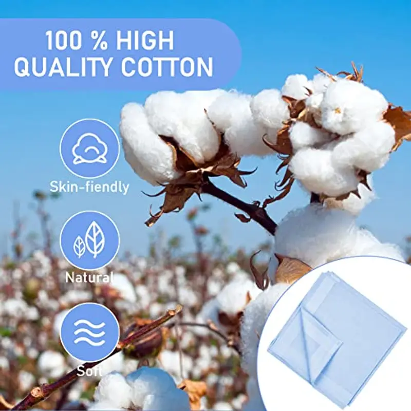 Aomig fazzoletti Uomo, 9 Pezzi Fazzoletti di Cotone Uomini Grandi Fazzoletti in Cotone, Fazzoletti Stoffa di Tinta Unita, Morbido e Semplice, Regalo da Uomo, 40cm*40cm(D) miniatura 3