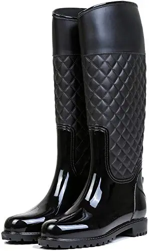 AONEGOLD Stivali di Gomma Donna Pioggia Impermeabile Alti Wellington Boot Rain Boot Giardino Stivali