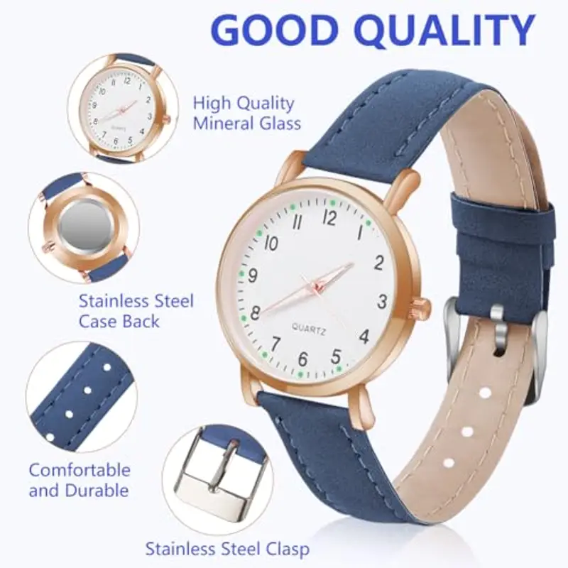 AOOSU Orologio Da Donna, Orologio Al Quarzo Analogico, Orologio Da Polso per Donna Orologio Da Donna Classico Business miniatura 3