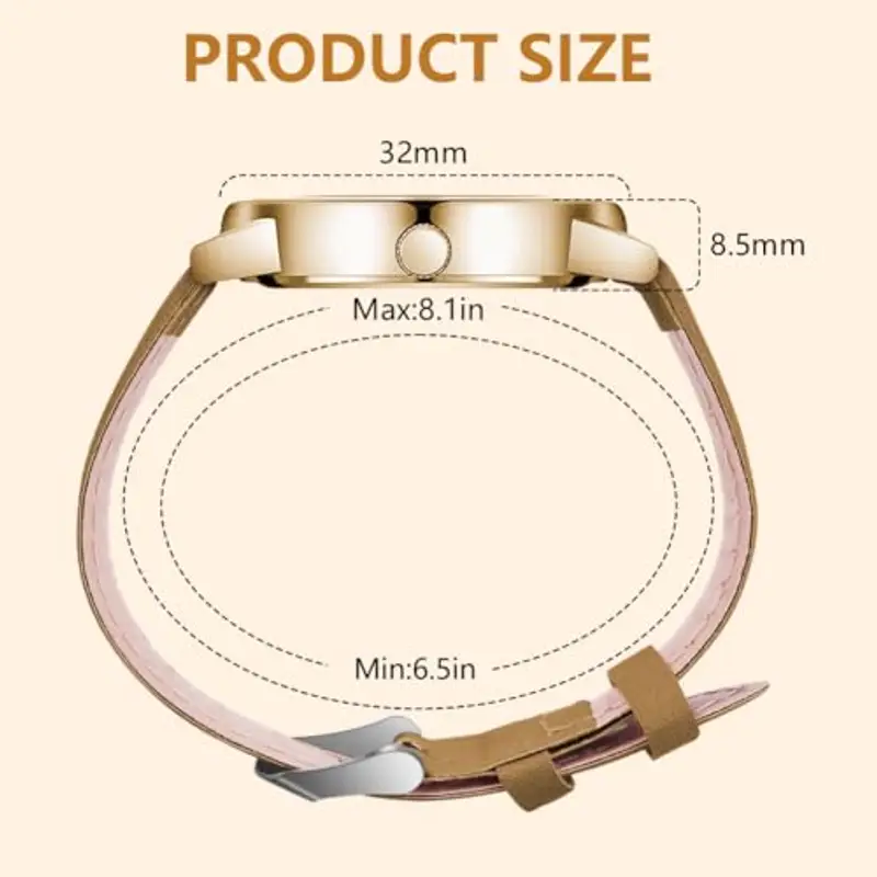 AOOSU Orologio Da Donna, Orologio Al Quarzo Analogico, Orologio Da Polso per Donna Orologio Da Donna Classico Business Casual Cinturino per Oorologio Satinato (Marrone) miniatura 2