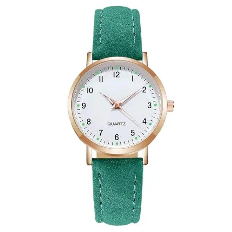 AOOSU Orologio Da Donna, Orologio Al Quarzo Analogico, Orologio Da Polso per Donna Orologio Da Donna Classico Business Casual Cinturino per Oorologio Satinato (Verde)