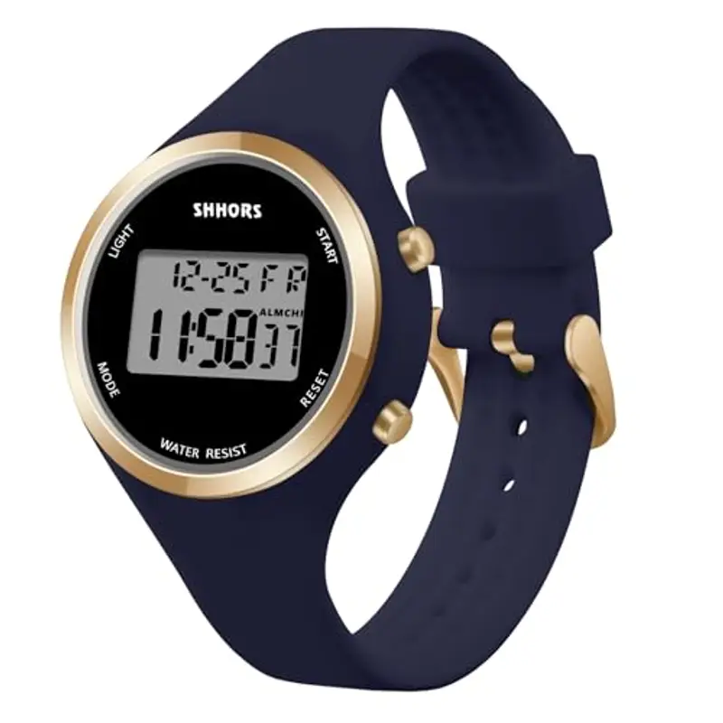 AOOSU Orologio Digitale da Donna, Orologio da Donna con Sveglia, Cinturino in Silicone, Quadrante Luminoso,