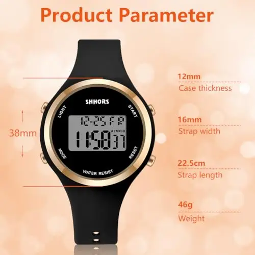 AOOSU Orologio Digitale da Donna, Orologio da Donna con Sveglia, Cinturino in Silicone, Quadrante Luminoso miniatura 2