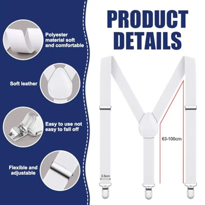 AOOWU Bretelle Uomo Bianco 2157878 miniatura 2