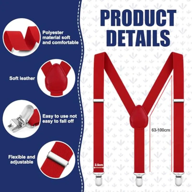 AOOWU Bretelle Uomo Rosso 2157879 miniatura 2