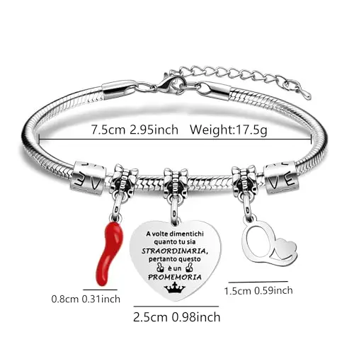 Aosyoisk Lettera Q Inspiring Braccialetto Regali per le Donne Ragazze, Lettera iniziale Q Nome Braccialetto Reminder miniatura 2