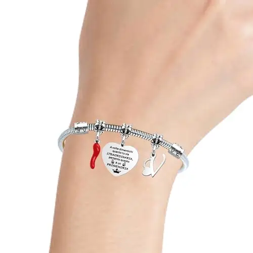 Aosyoisk Lettera V Inspiring Braccialetto Regali per le Donne Ragazze, Lettera iniziale V Nome Braccialetto Reminder miniatura 3