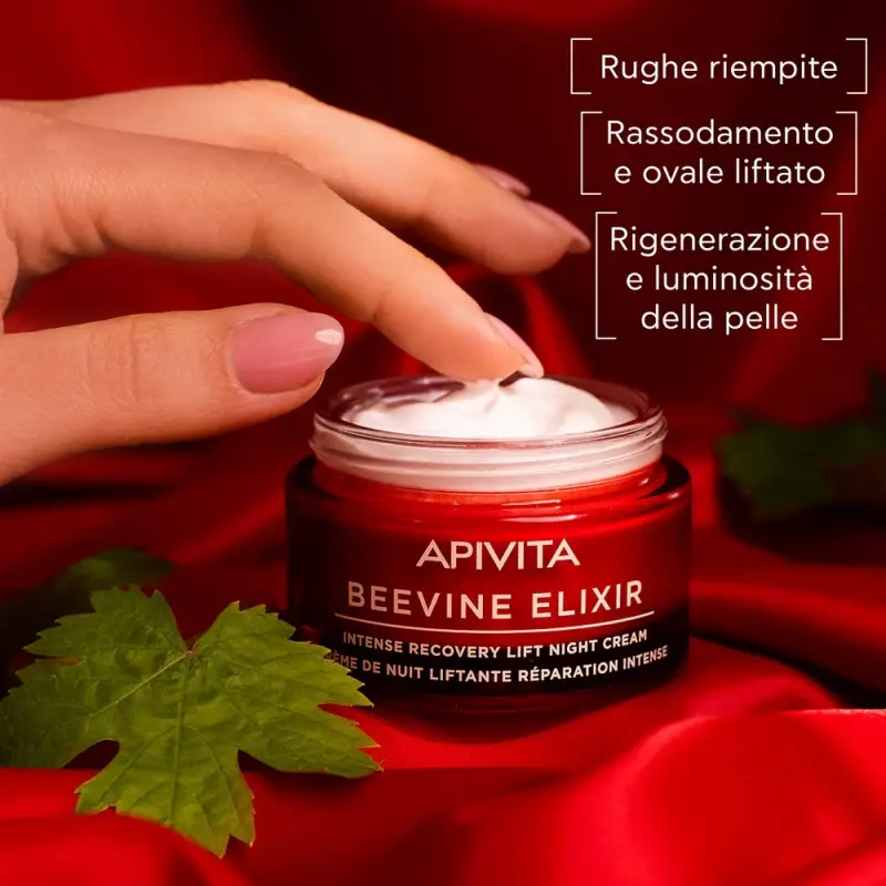 Beevine Elixir Crema Notte intensiva Liftante Rigenerante - Trattamento antietà pelli mature, Trattamento viso effetto lifting, Crema antirugh miniatura 2