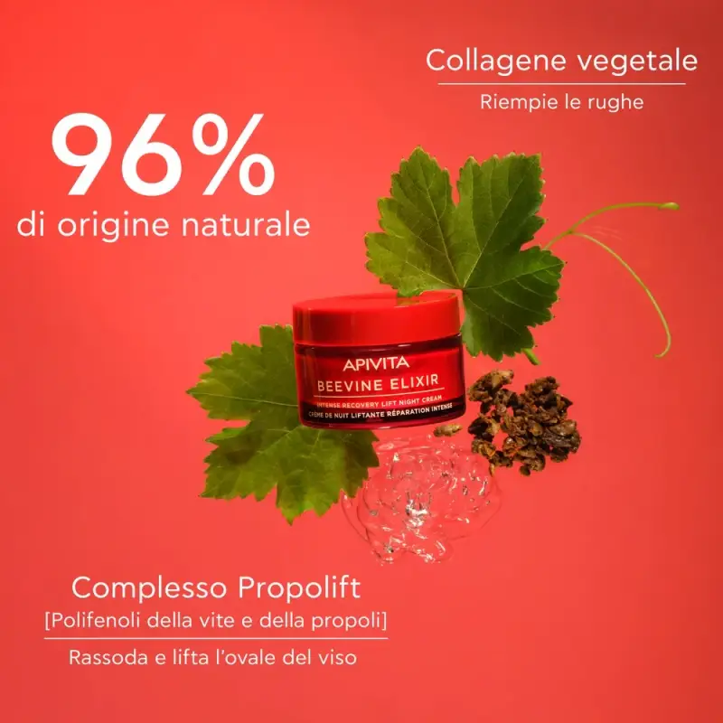 Beevine Elixir Crema Notte intensiva Liftante Rigenerante - Trattamento antietà pelli mature, Trattamento viso effetto lifting, Crema antirugh miniatura 3