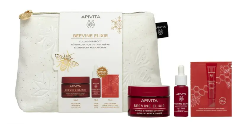 Beevine Elixir Gift Pouch (Crema ricca) set regalo di Natale per rassodare la pelle
