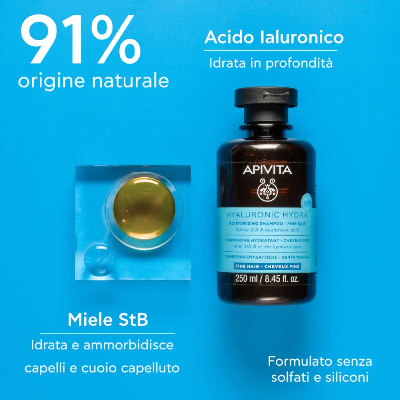 Capelli - Hyaluronic Hydra Shampoo Idratante - Capelli Fini - Shampoo delicato, Capelli normali miniatura 3