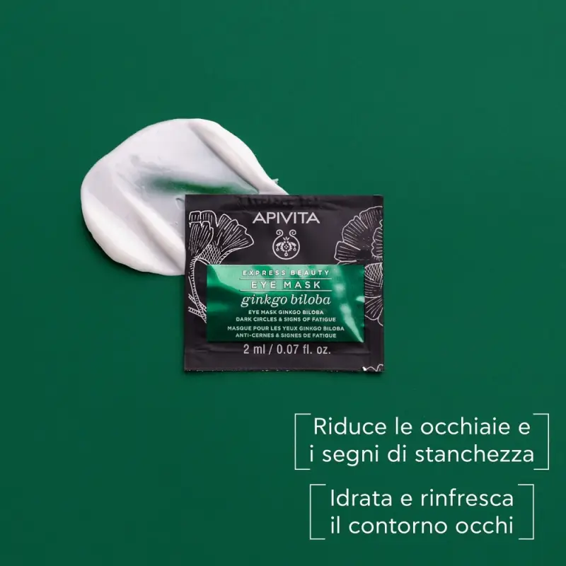 Express Beauty - Viso Maschera Occhi Occhiaie e Segni di Fatica al Gingko Biloba - Maschera occhi miniatura 2