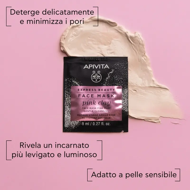 Express Beauty - Viso Maschera Viso Detersione Delicata con Argilla Rosa - Maschera viso purificante miniatura 2