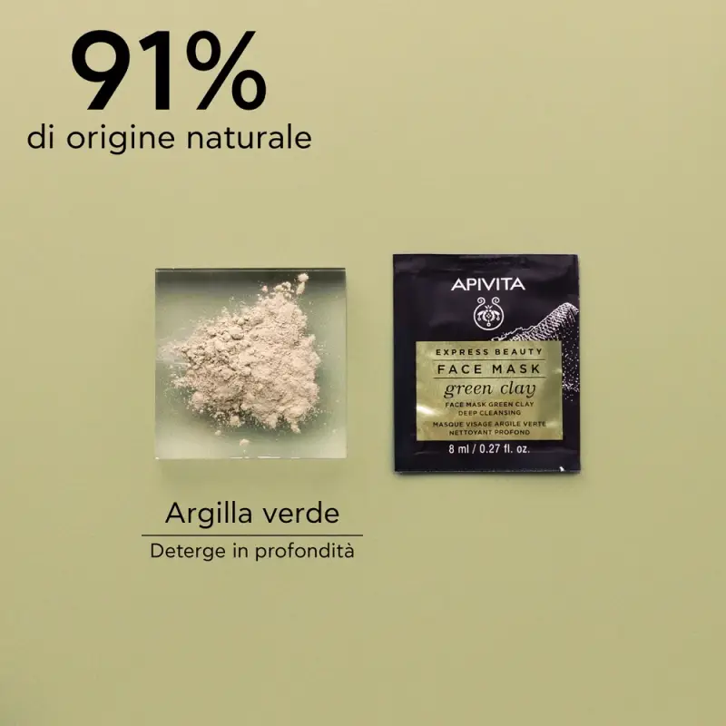 Express Beauty - Viso Maschera Viso Detersione Profonda con Argilla Verde - Maschera viso purificante miniatura 3
