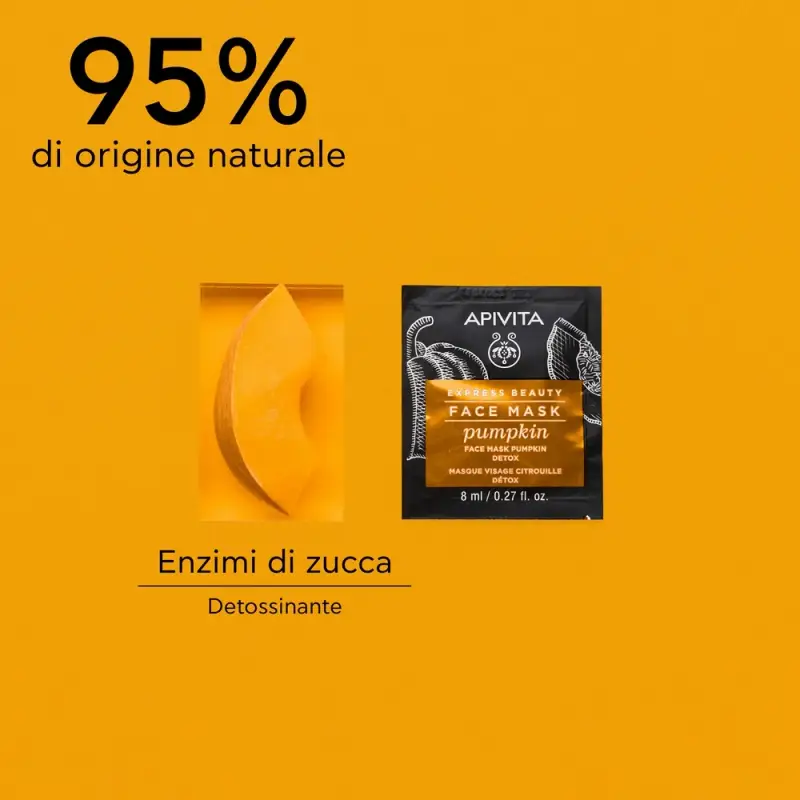 Express Beauty - Viso Maschera Viso Detossinante con Zucca - Maschera viso purificante miniatura 3