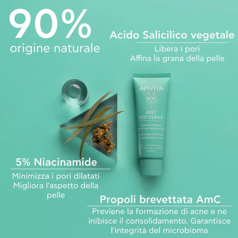 Just Bee Clear Crema Idratante Opacizzante Anti-Imperfezioni - Crema viso pelle grassa miniatura 3