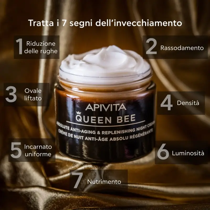 Queen Bee Crema Notte Anti-età Assoluta e Rimpolpante - Trattamento antietà pelli mature, Crema antirughe miniatura 2