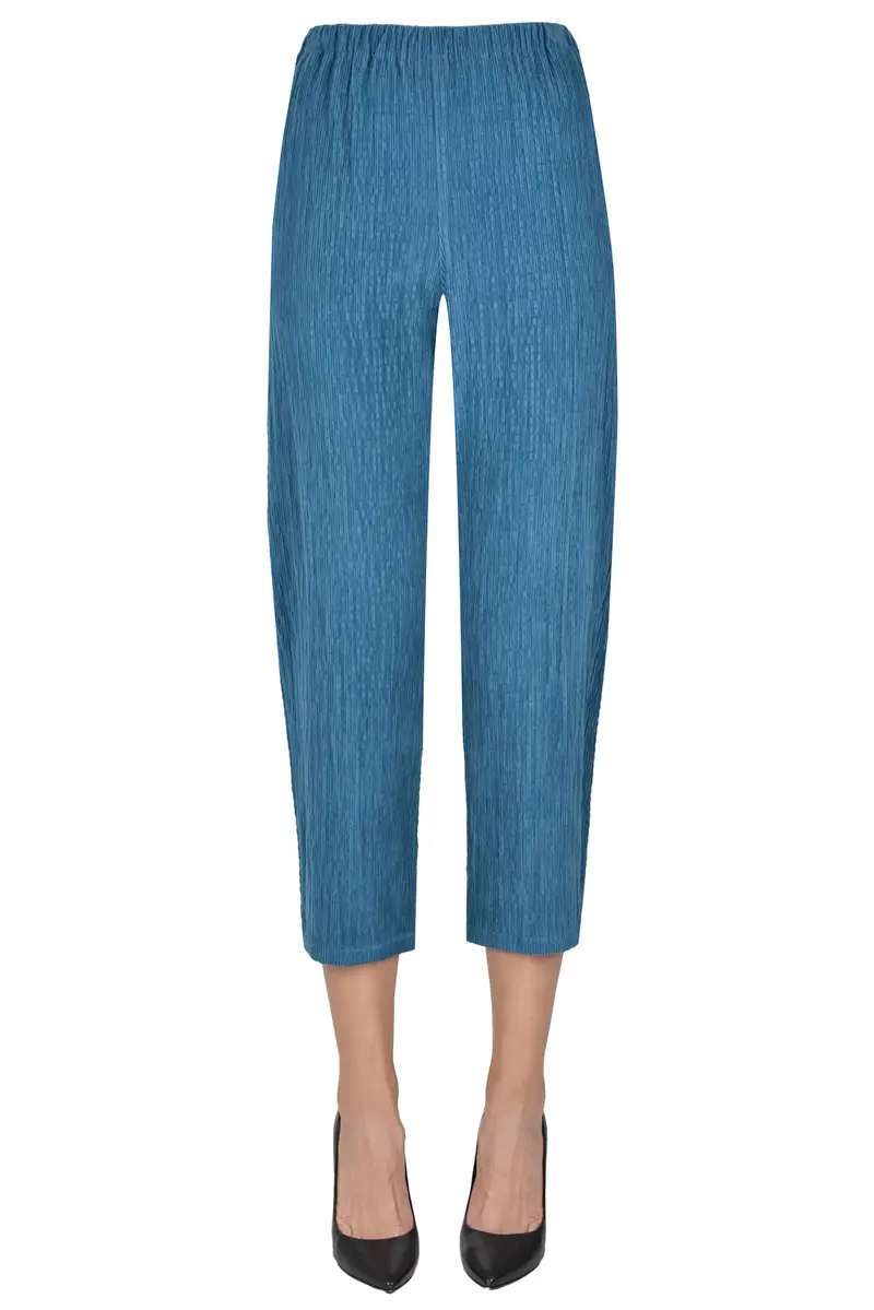 Pantaloni in velluto millerighe Turchese