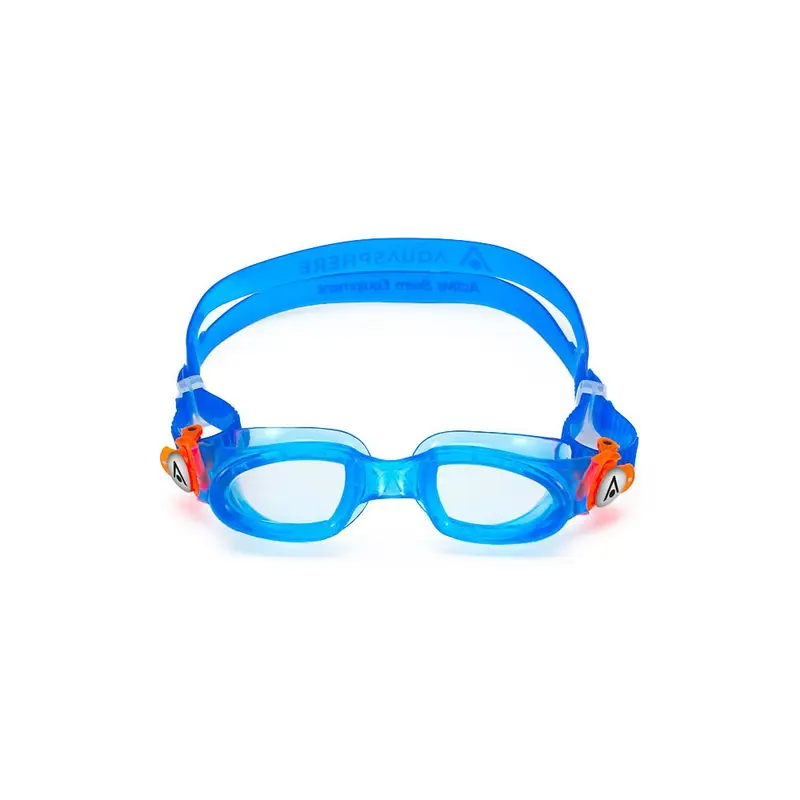 Occhialini Nuoto Moby Kid Clear Lens Blu Arancio Bambino 3-6 Anni