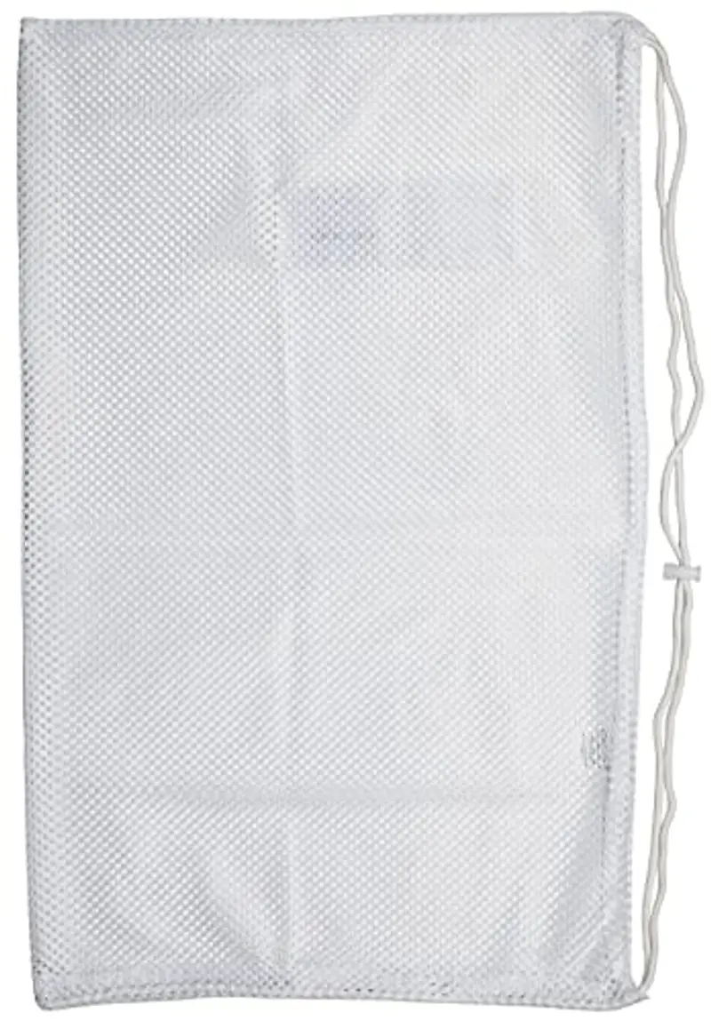 aqua zone Borsa a rete per attrezzatura sportiva con coulisse, per nuoto, spiaggia, immersioni, viaggi, palestra, colore: bianco miniatura 3