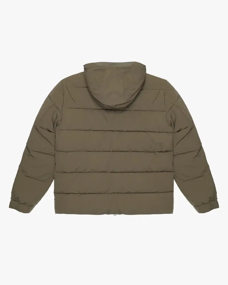 Piumino con cappuccio verde militare miniatura 2