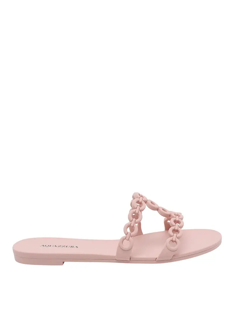 Sandali piatti rosa con catena Infinity Color Carne E Neutri