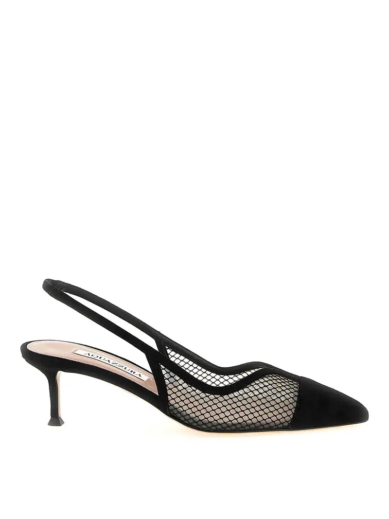 Slingback Gia in rete Nero