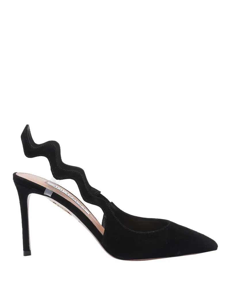 Slingback scamosciata Nero