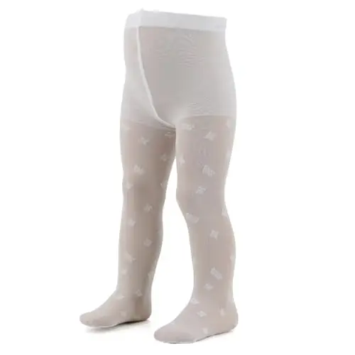 AQUILONE Collant Bella, Calzamaglia Neonato Velato con Ricamo Cuori, Cerimonia miniatura 2