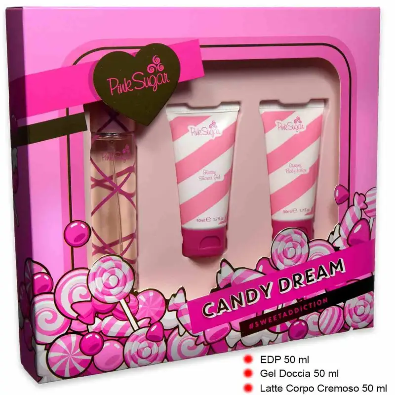 Cofanetto aquolina candy dream edt 50 ml + gel doccia 50 ml + lozione per il corpo 50 ml