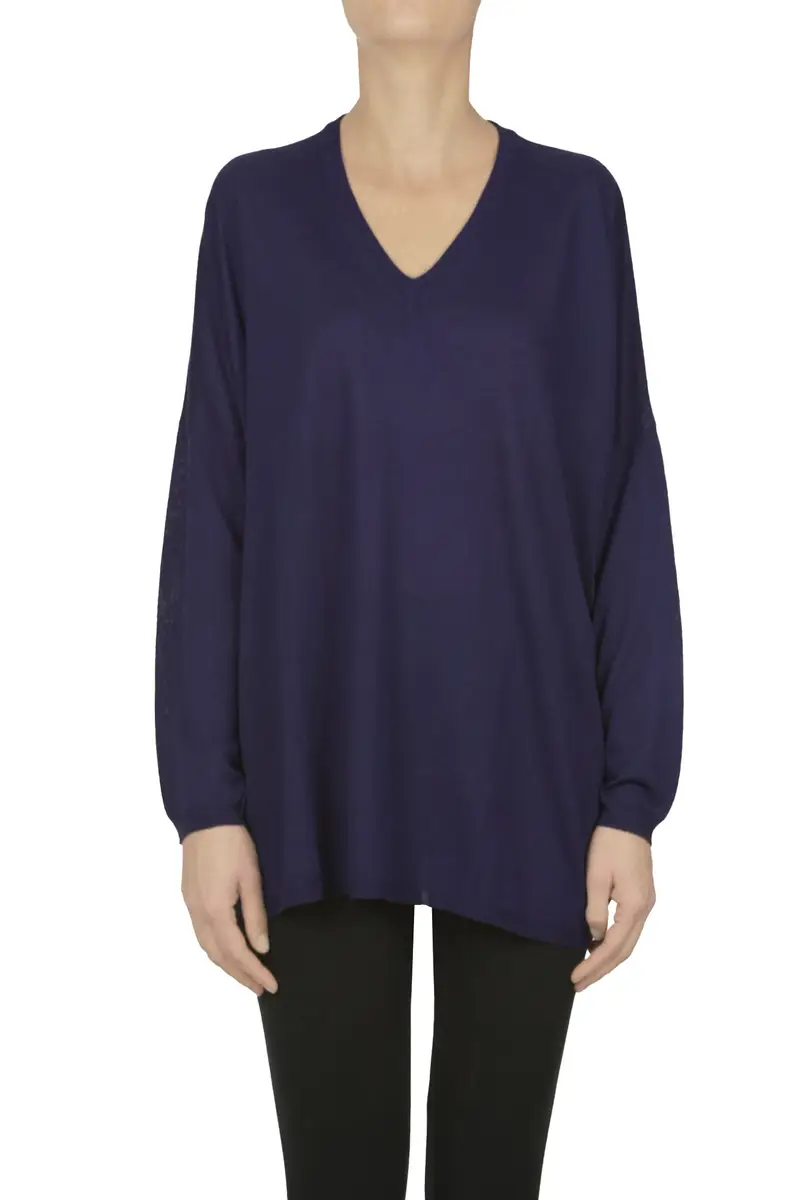 Pullover in lana merino Blu Marino