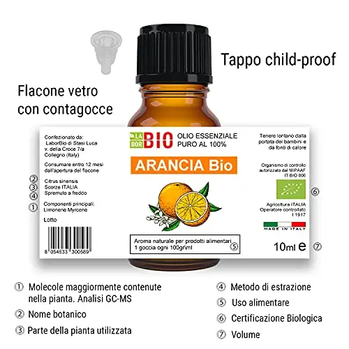 Arancia di Sicilia Bio Olio essenziale 100% Puro 10 ml - Uso Alimentare Interno Terapeutico Diffusori Aromaterapia miniatura 3