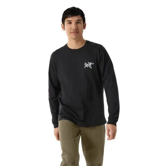 Kragg SL Cotton Bird Tile LS M - felpa - uomo Black