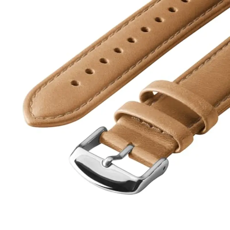 Archer Watch Straps - Cinturini per Orologi a Sgancio Rapido in Pelle Pieno Fiore (Cammello Marrone Chiaro/Cucitura Abbinata, 18mm) miniatura 3