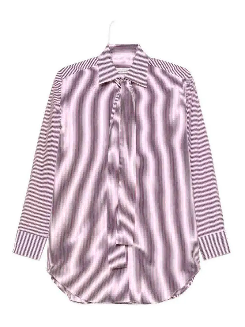 Camicia in cotone a righe Rosso