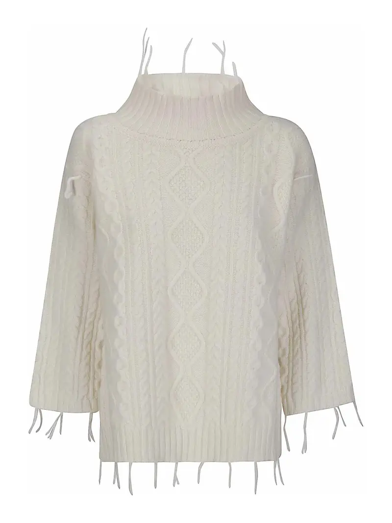 Maglione a trecce Bianco